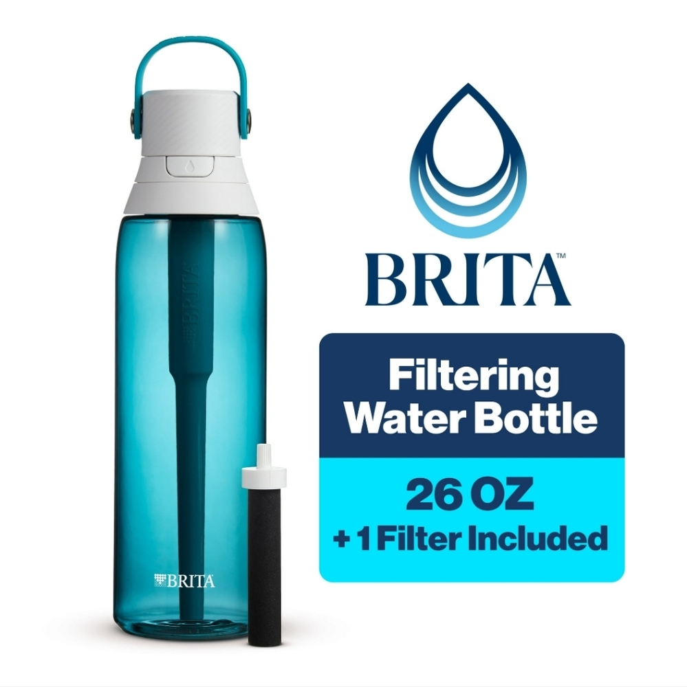 NWT Brita 26oz Premium Water Bottle with Filter BPA Free, Blue